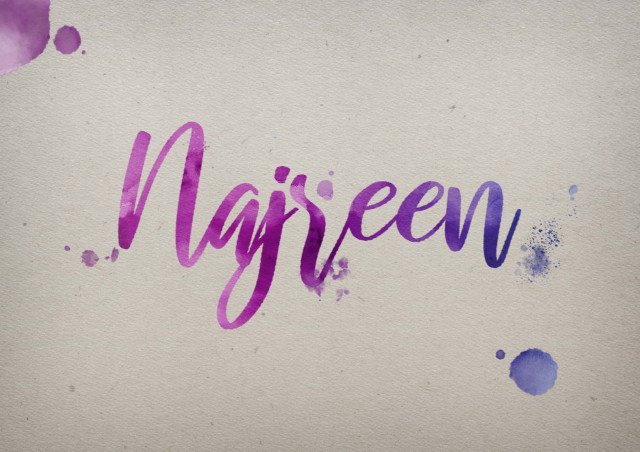 Free photo of Najreen Watercolor Name DP