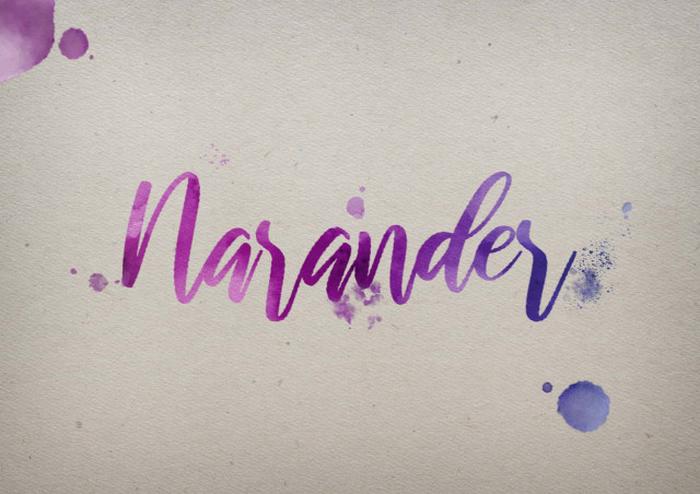 Free photo of Narander Watercolor Name DP