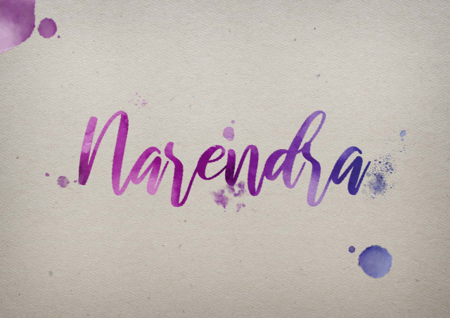 Free photo of Narendra Watercolor Name DP