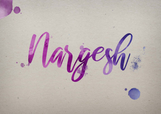 Free photo of Nargesh Watercolor Name DP