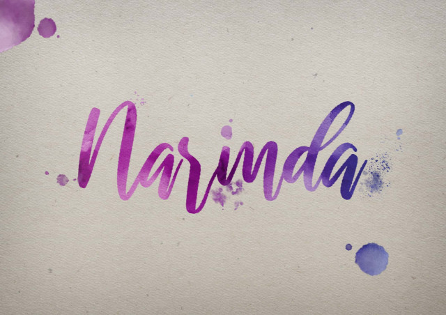 Free photo of Narmda Watercolor Name DP