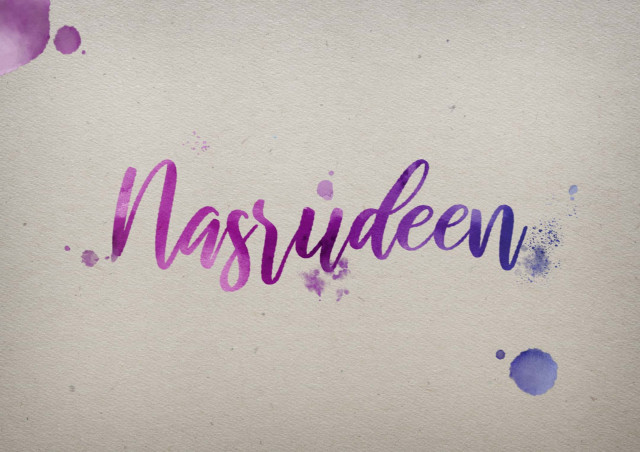Free photo of Nasrudeen Watercolor Name DP