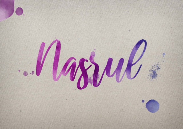Free photo of Nasrul Watercolor Name DP