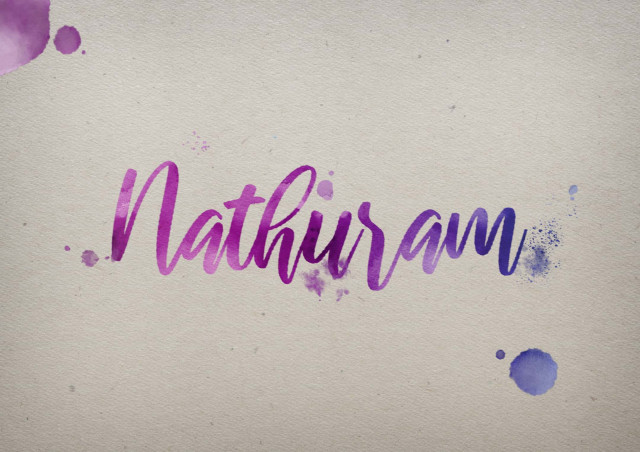 Free photo of Nathuram Watercolor Name DP