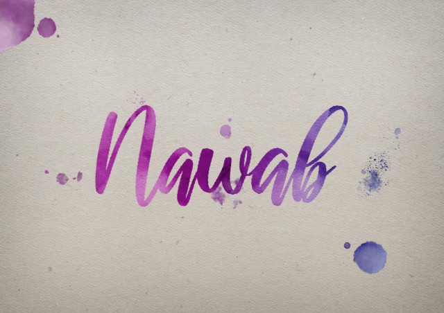 Free photo of Nawab Watercolor Name DP