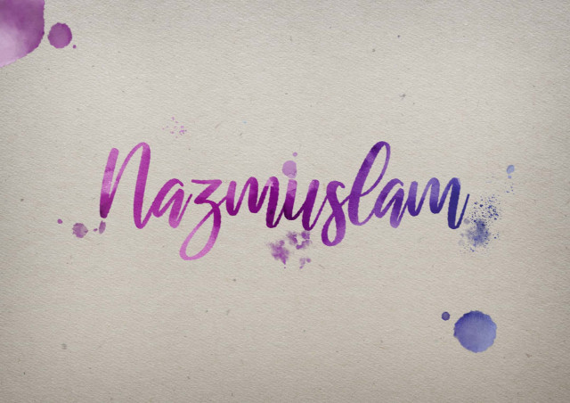 Free photo of Nazmuslam Watercolor Name DP