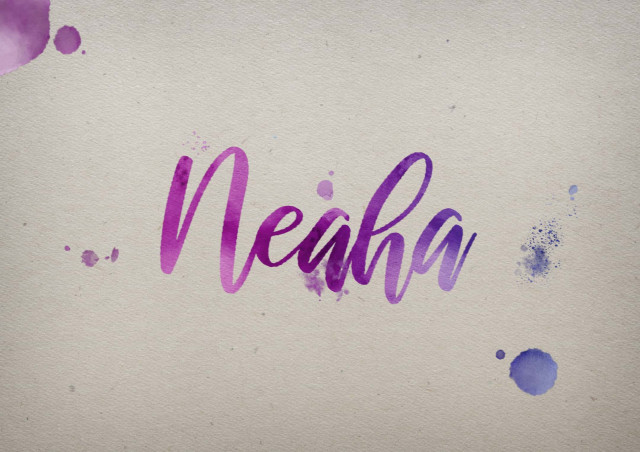 Free photo of Neaha Watercolor Name DP