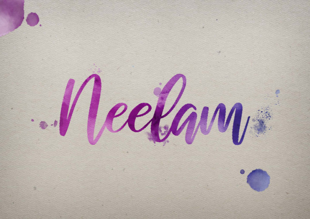 Free photo of Neelam Watercolor Name DP