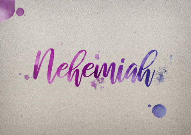 Free photo of Nehemiah Watercolor Name DP