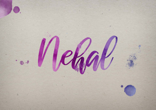 Free photo of Nehal Watercolor Name DP