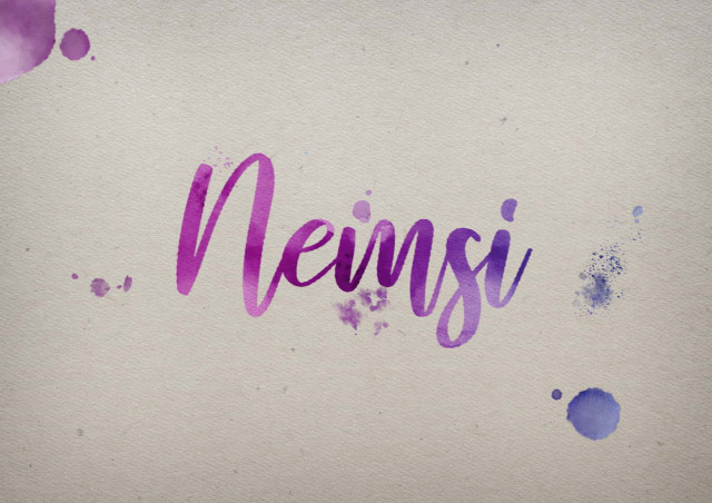 Free photo of Nemsi Watercolor Name DP