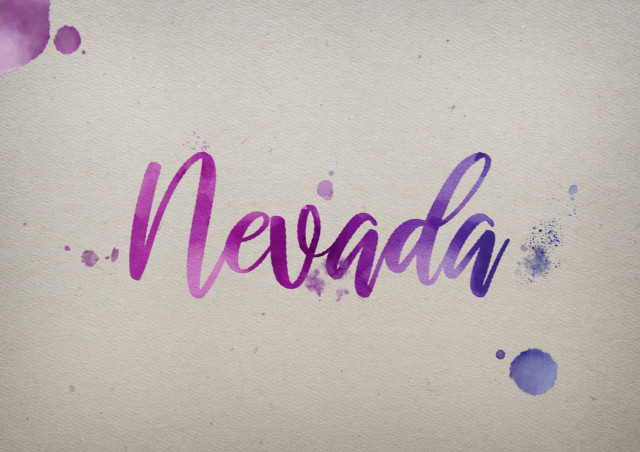 Free photo of Nevada Watercolor Name DP