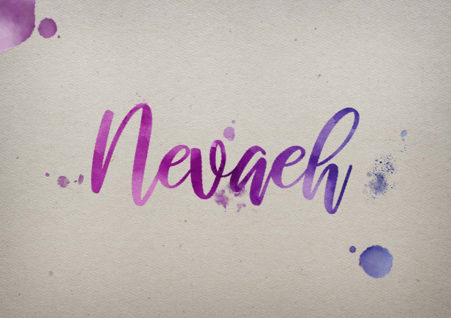 Free photo of Nevaeh Watercolor Name DP