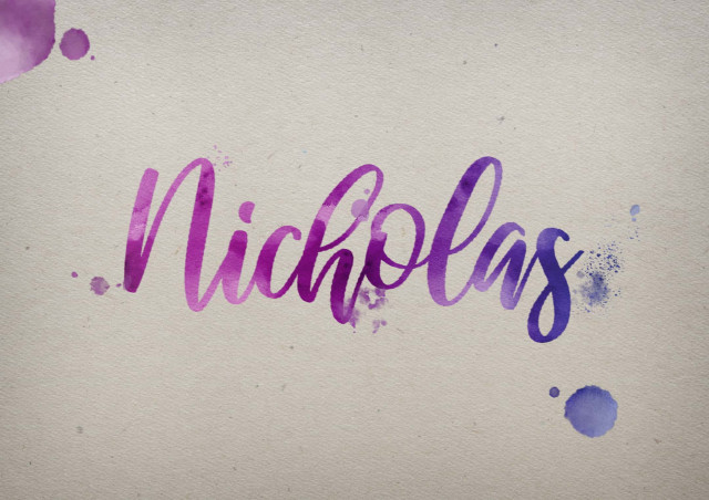 Free photo of Nicholas Watercolor Name DP