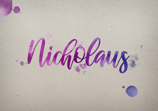 Free photo of Nicholaus Watercolor Name DP
