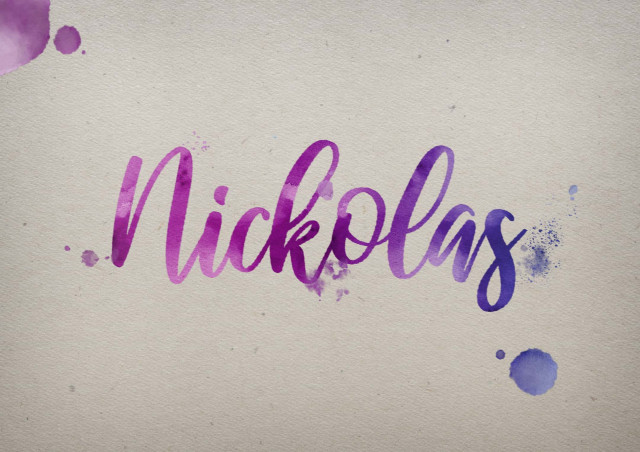 Free photo of Nickolas Watercolor Name DP