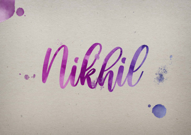 Free photo of Nikhil Watercolor Name DP