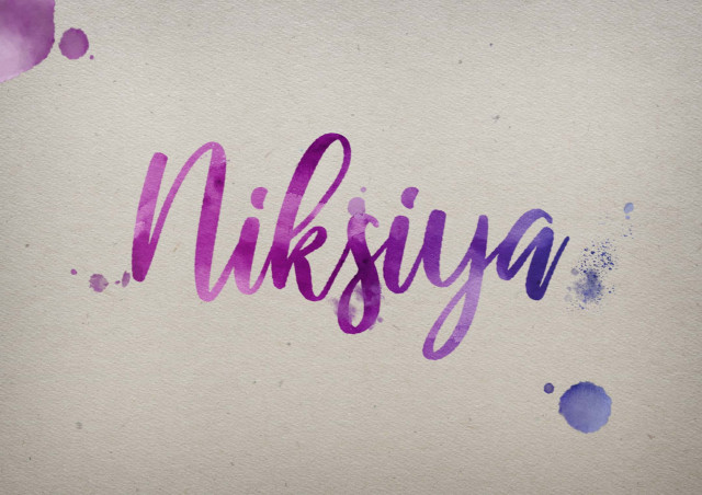 Free photo of Niksiya Watercolor Name DP
