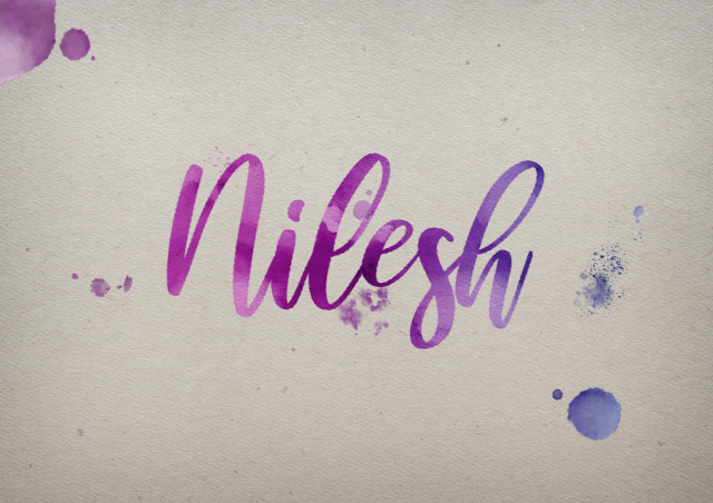 Free photo of Nilesh Watercolor Name DP