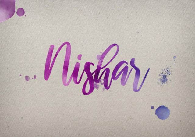 Free photo of Nishar Watercolor Name DP