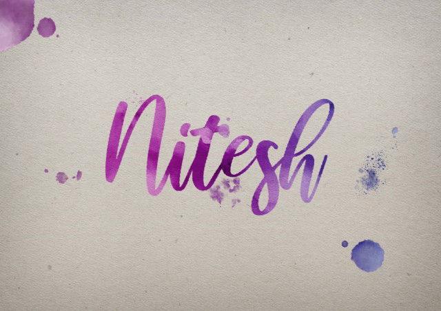 Free photo of Nitesh Watercolor Name DP
