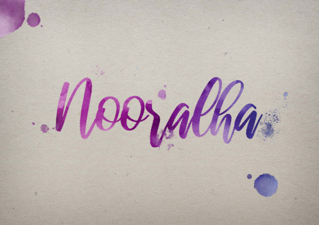 Free photo of Nooralha Watercolor Name DP