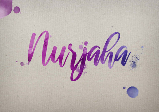 Free photo of Nurjaha Watercolor Name DP