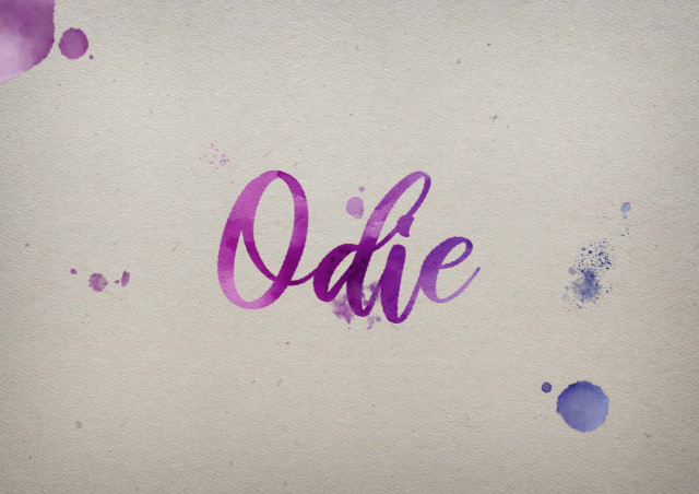 Free photo of Odie Watercolor Name DP