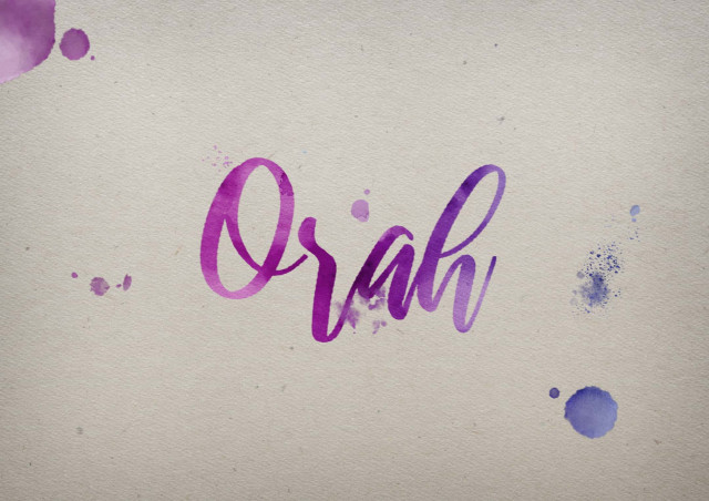 Free photo of Orah Watercolor Name DP