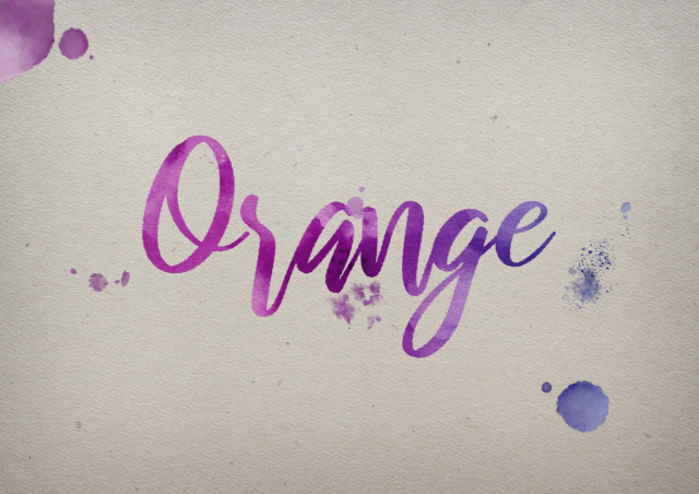 Free photo of Orange Watercolor Name DP