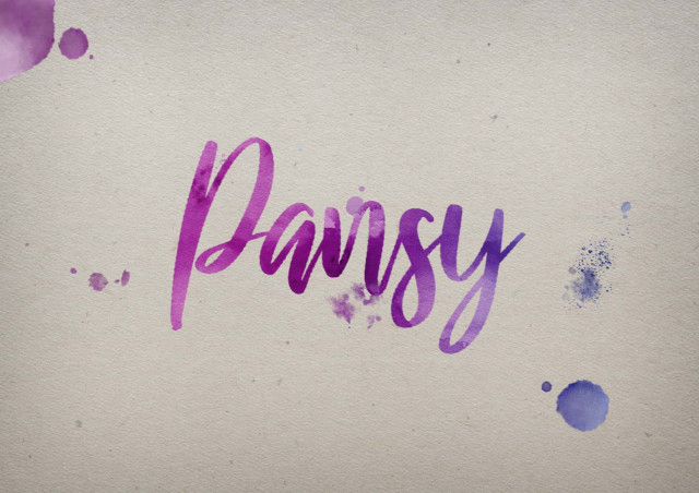 Free photo of Pansy Watercolor Name DP