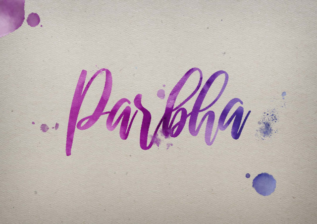 Free photo of Parbha Watercolor Name DP