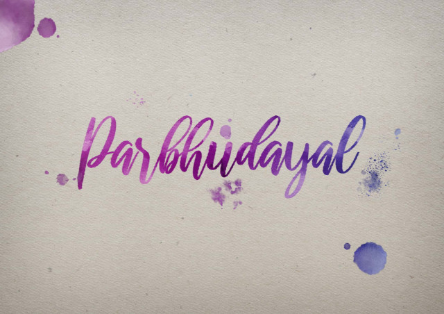 Free photo of Parbhudayal Watercolor Name DP