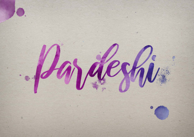 Free photo of Pardeshi Watercolor Name DP