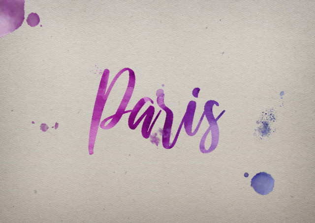 Free photo of Paris Watercolor Name DP