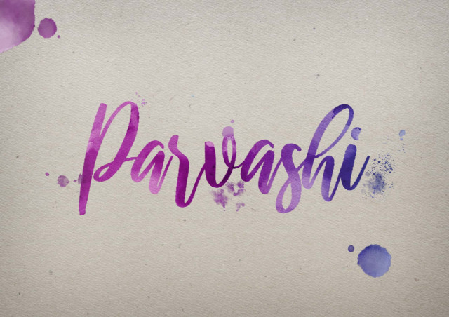 Free photo of Parvashi Watercolor Name DP