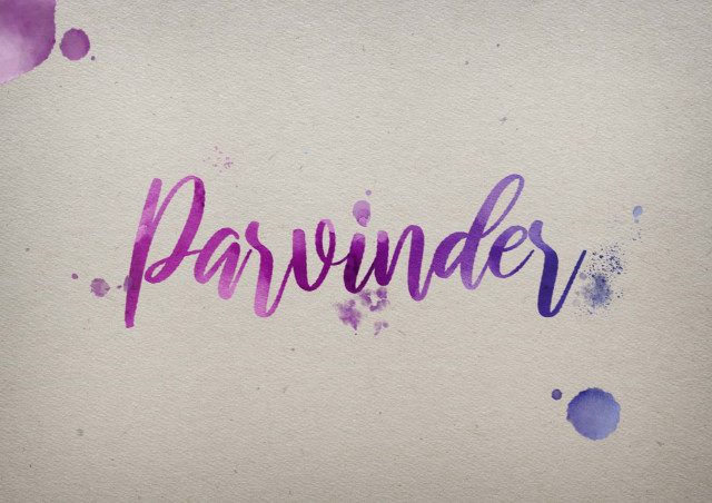 Free photo of Parvinder Watercolor Name DP