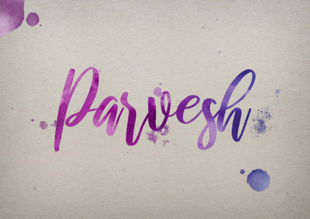 Free photo of Parvesh Watercolor Name DP