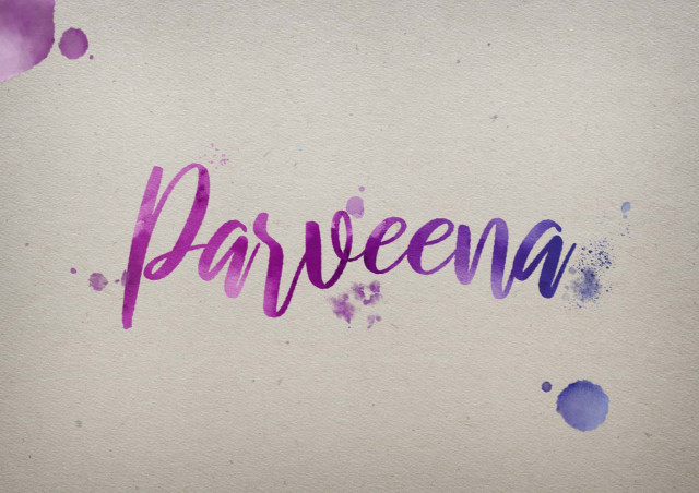 Free photo of Parveena Watercolor Name DP