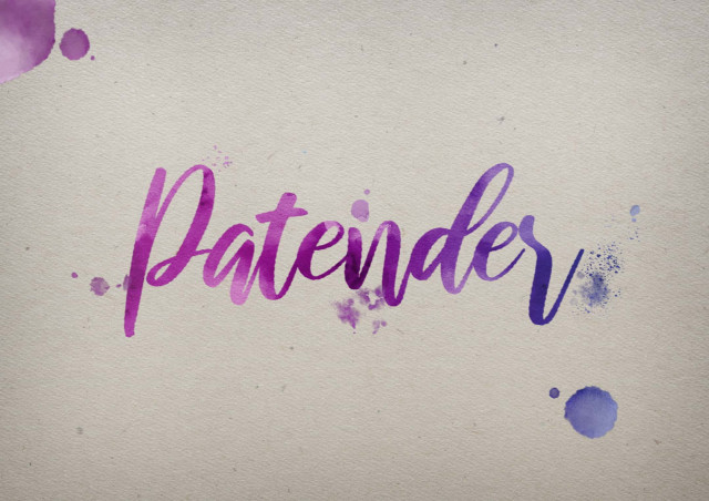 Free photo of Patender Watercolor Name DP