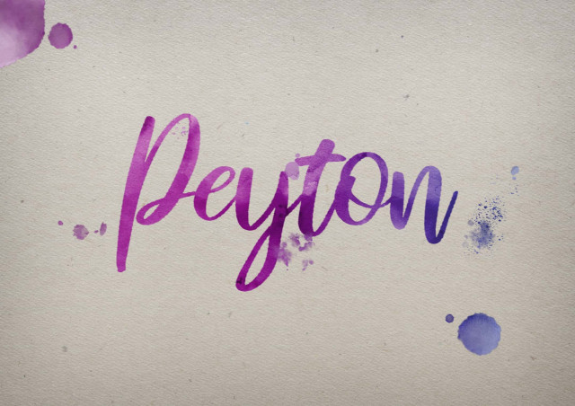 Free photo of Peyton Watercolor Name DP