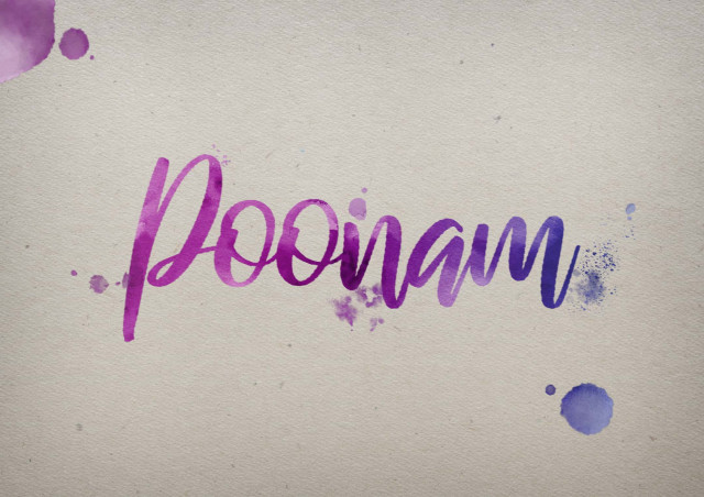 Free photo of Poonam Watercolor Name DP