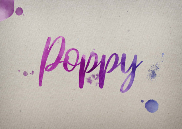 Free photo of Poppy Watercolor Name DP