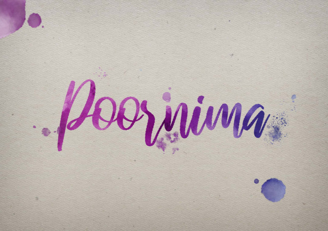 Free photo of Poornima Watercolor Name DP