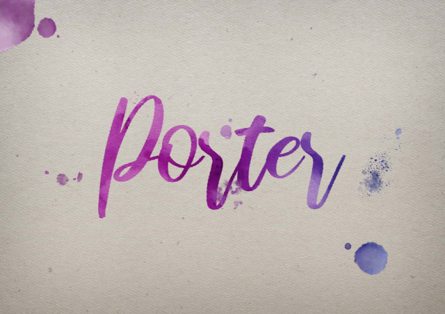 Free photo of Porter Watercolor Name DP