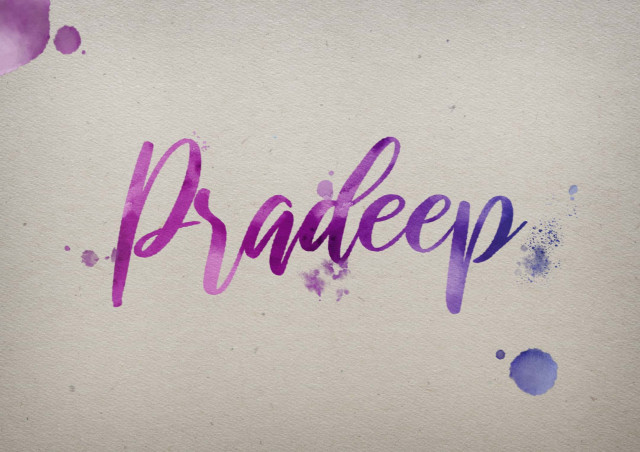 Free photo of Pradeep Watercolor Name DP