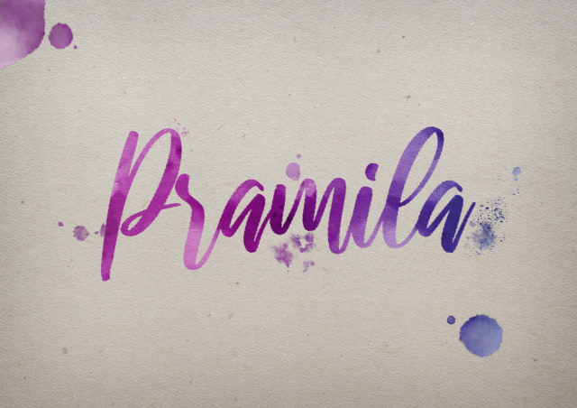 Free photo of Pramila Watercolor Name DP