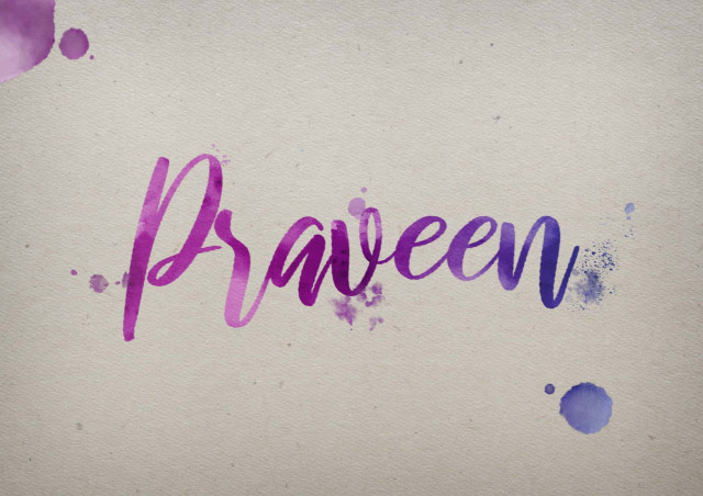 Free photo of Praveen Watercolor Name DP