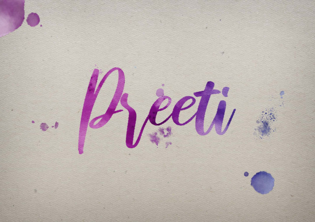 Free photo of Preeti Watercolor Name DP