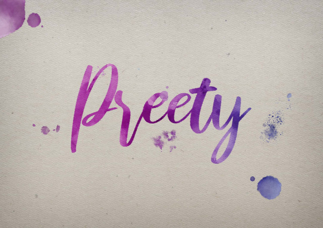 Free photo of Preety Watercolor Name DP